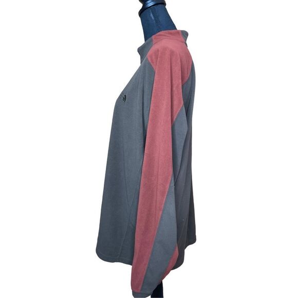 The North Face 1/4 Zip Pullover Mens XL Gray & Red Long Sleeve Fleece Sweatshirt - Picture 6 of 8